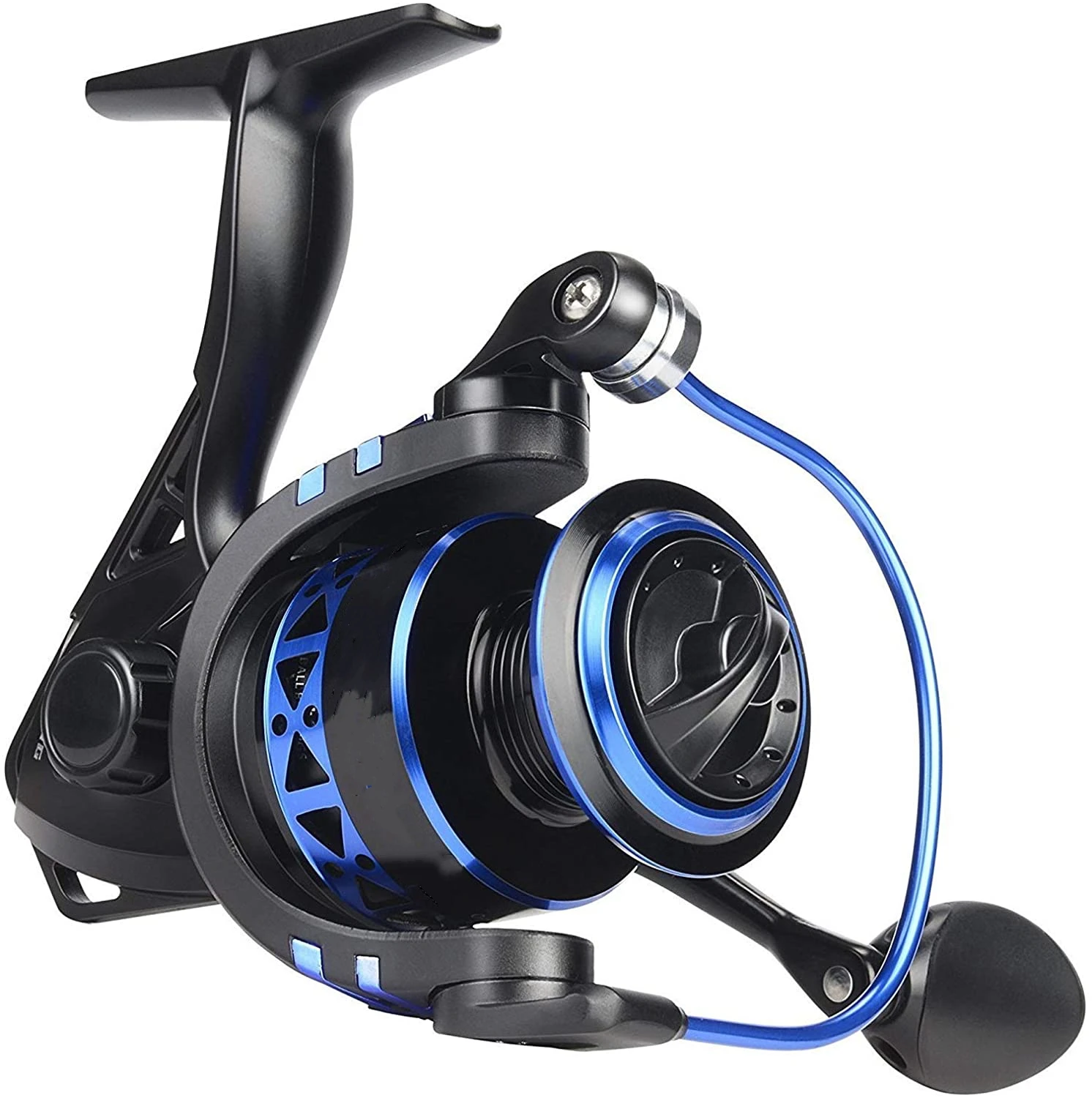 

Spinning Reels, 9 +1 BB Light Weight, Ultra Smooth Powerful, Size 500 is Perfect for Ultralight/Ice Fishing, Black with blue