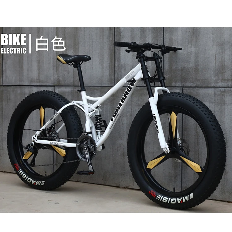 

Fast delivery Full Suspension hi-ten carbon steel Mountain Bike 26'' 7 Speed Fat Tyre snow mountain bike in stock