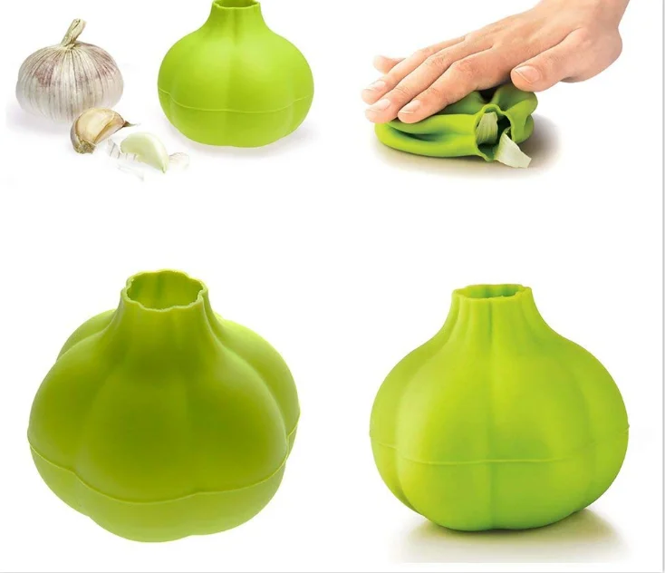 

Durable Garlic Shape Food Grade Hand Tools Silicone Garlic Peeler For Home Novelty Kitchen Accessories, Green