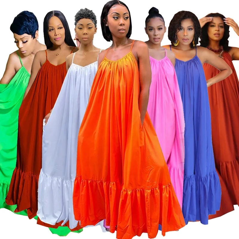 

Sexy Tank Sleeveless Backless Solid Color Long Swing Maxi Women Boho Casual Dresses