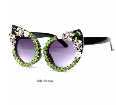 

WIIPU Handmade Women Luxury Brand sunglasses Rhinestone Cat Eyes Sun glasses Vintage Shades for women Oculos