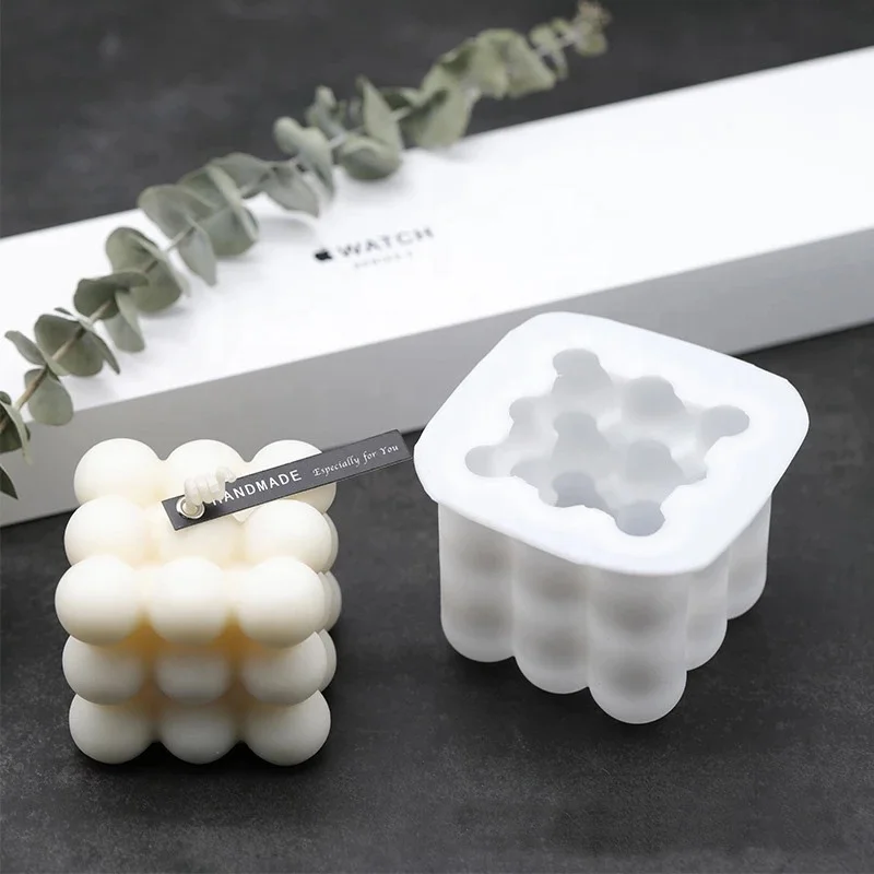 

New DIY Candles Mould Soy Wax Candle Mold Aromatherapy Plaster Candle 3D Silicone Mold Hand-made silicone resin mold, White