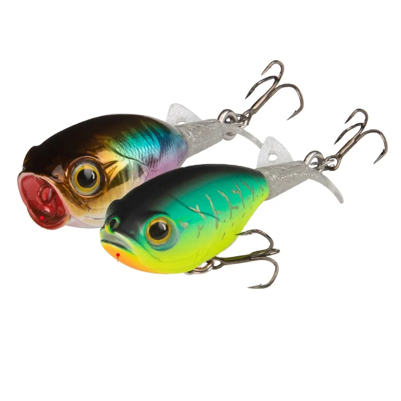 

1503 Whopper Popper 9G/35mm Topwater Fishing Lure Artificial Bait Hard Plopper Soft Rotating Tail Hard Lures, 6 colors