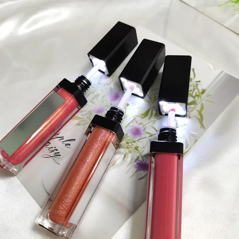 

New Arrival Liquid Matte Lipstick Private Label Vegan Glossy Lipgloss Wholesale Led Light With Mirror Lip Gloss