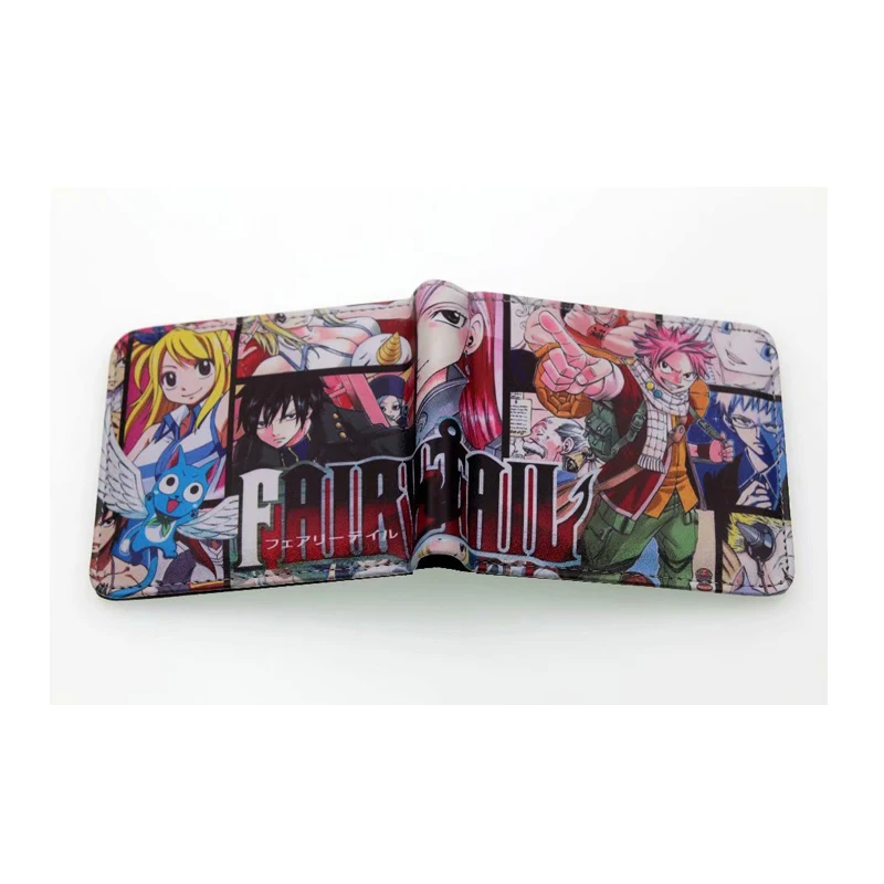 

Professional PU PVC Wallets Supply Japanese Anime Purses Short Leather Money Clip Suitable for Teen Comic Fans FAIRY TAIL Wallet