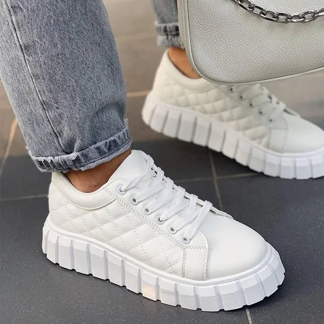 

Outdoor leisure walking style shoes big size anti-slip women's casual shoes breathable lace -up women sneakers