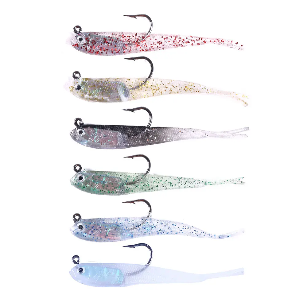 

Shad Bait Soft Plastic Fish Lure 7.5CM 5.5G Fishing Tail Wobbler Fork Tail soft Lure Bait Soft Lure 5PCS/BAG, As picture