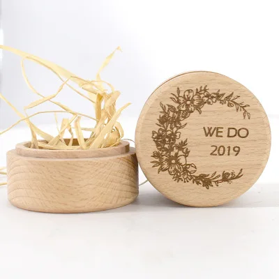 L675 Custom Ring Box Personalized Wedding Valentines Engagement Wooden Bearer Box Jewelry Ring Box