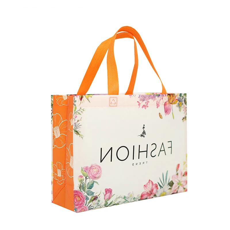 

Floral Beauty laminated produce bags with logo, Purple/red/orange