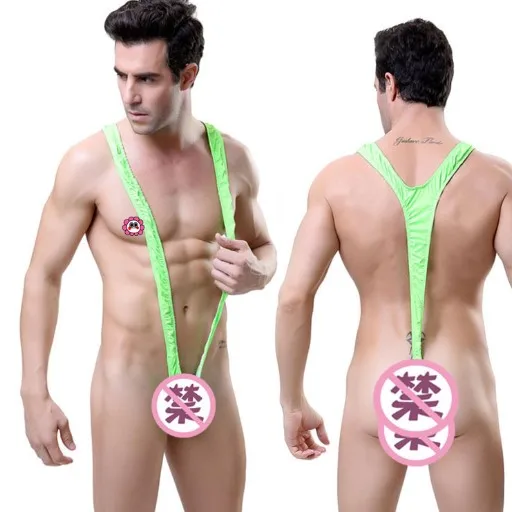

Sexy One-piece Thong Swimsuit V-strap Style Mens Bikini Briefs, Picture shows
