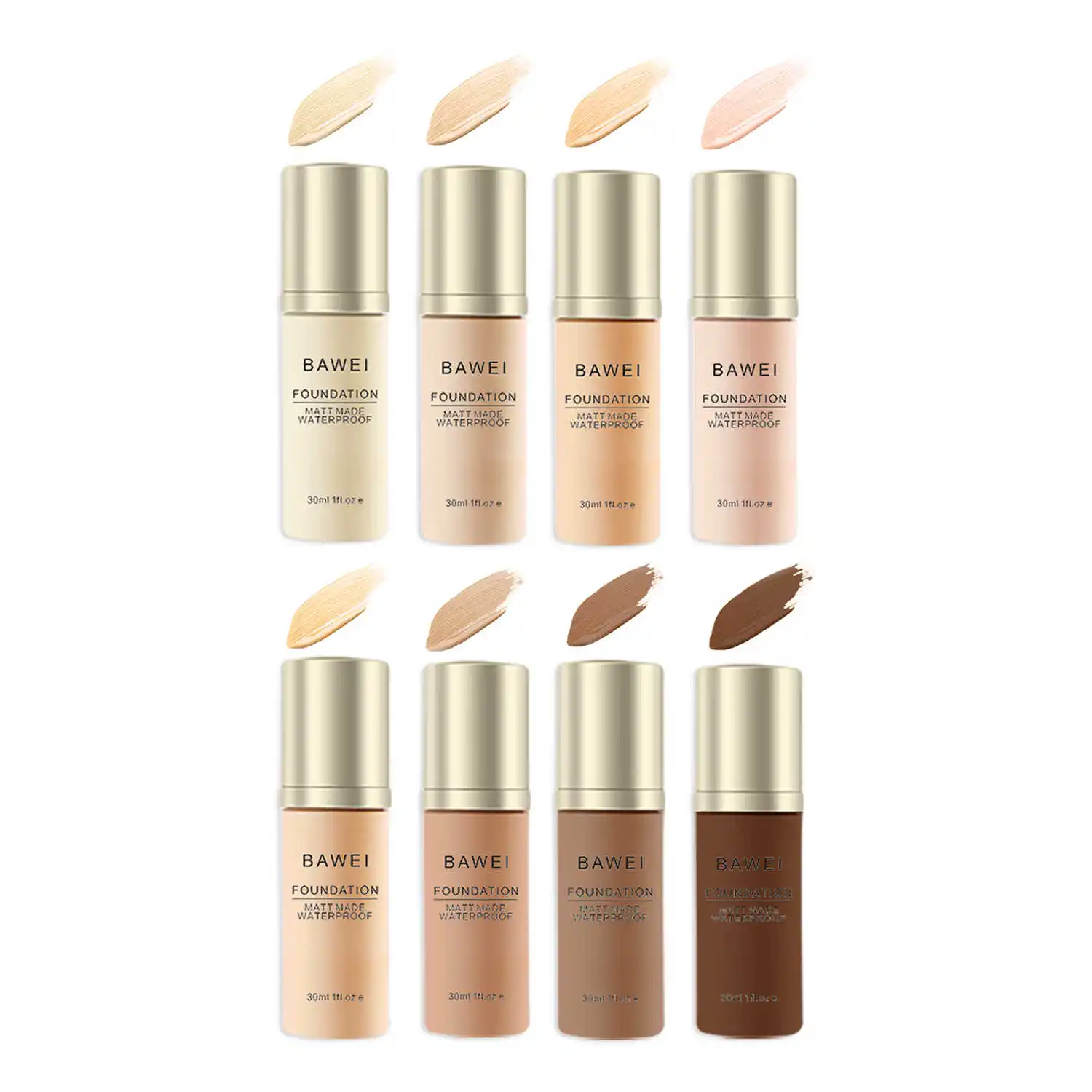 

High Quality Fast Delivery Private Label Waterproof Cream Makeup Foundation Liquid With Bottle, 10 colors