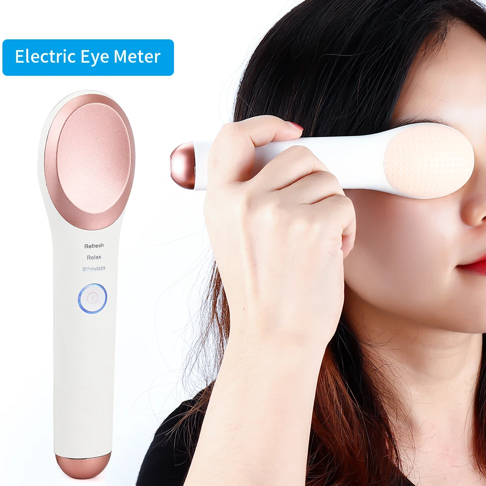

Home Use Multifunctional Eyes Beauty Instrument Hot Cold ion Vibration Eye Massager Wrinkle Removal Dark Circles Eye Massager, White