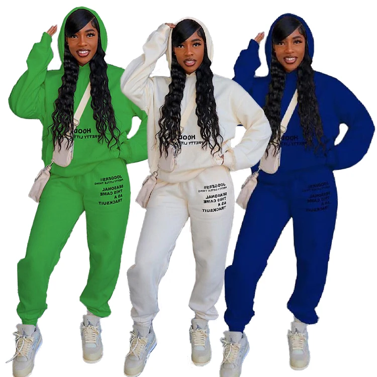 

2022 Women Clothing Two Piece Fashion Tracksuit Sweatsuit Suits Set For Women