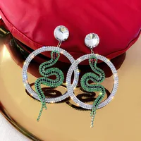 

2020 new baoyu snake big crystal round hoop earrings for women hoop