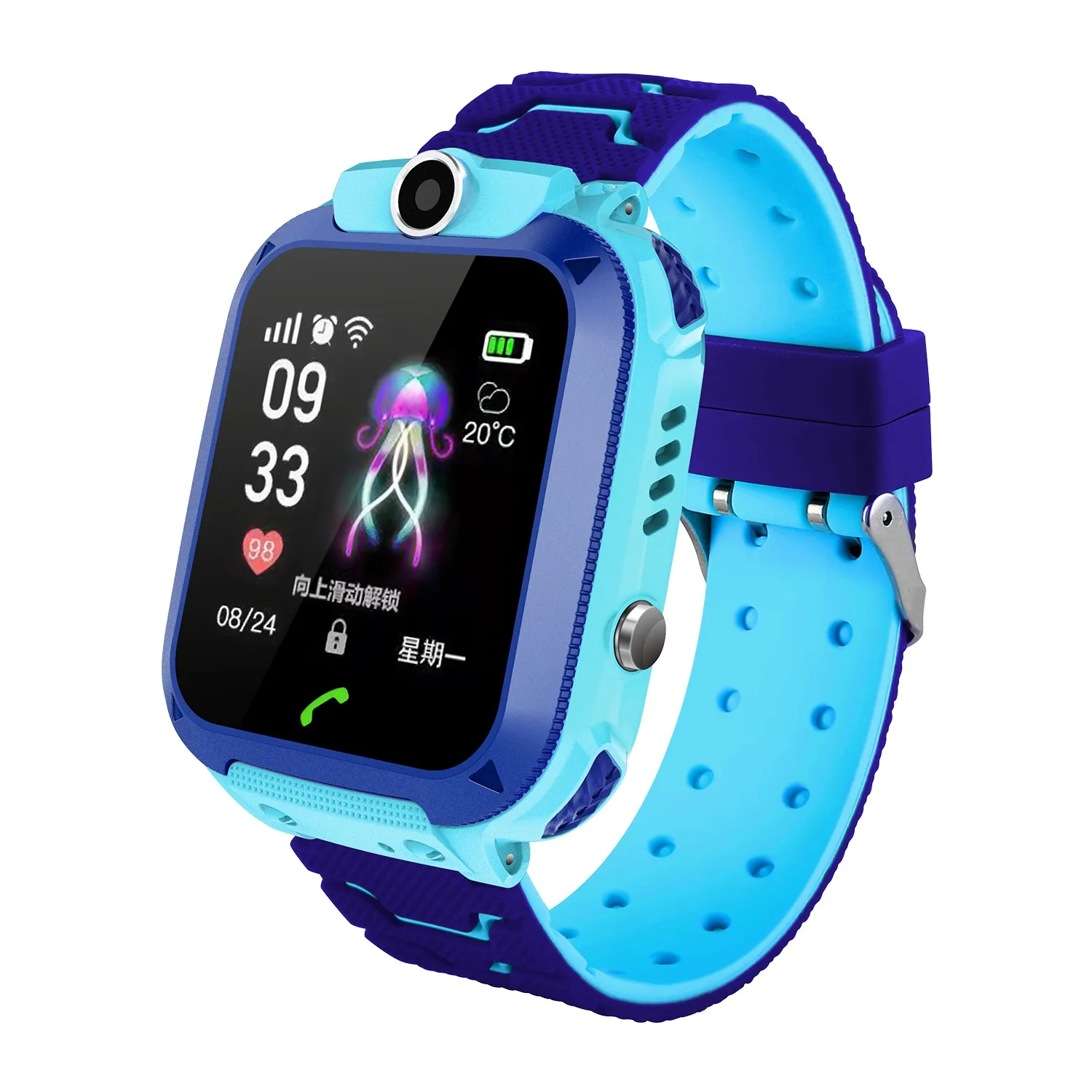 

Q12 Children's smart watch SOS mobile phone watch smart watch, with SIM card photo waterproof IP67 children's gift, suitable for