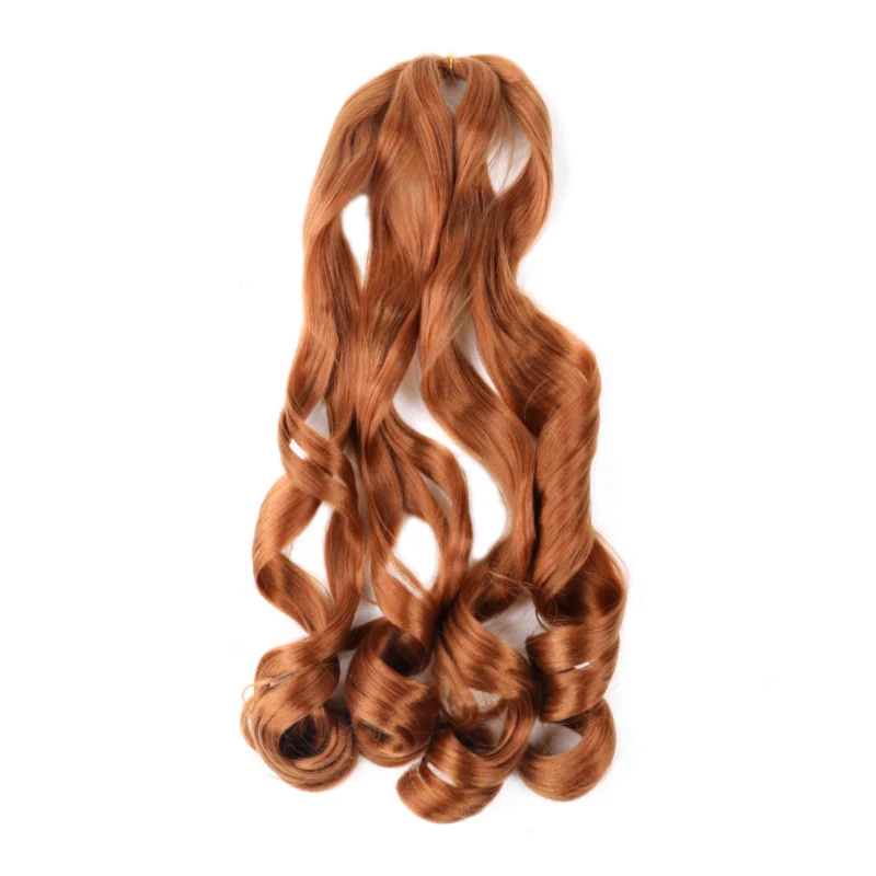 

Great Quality Spiral Curly Hair French Curl braid 150g Custom Silky synthetic Crochet Braids Loose Wave Attachent Hair Extension