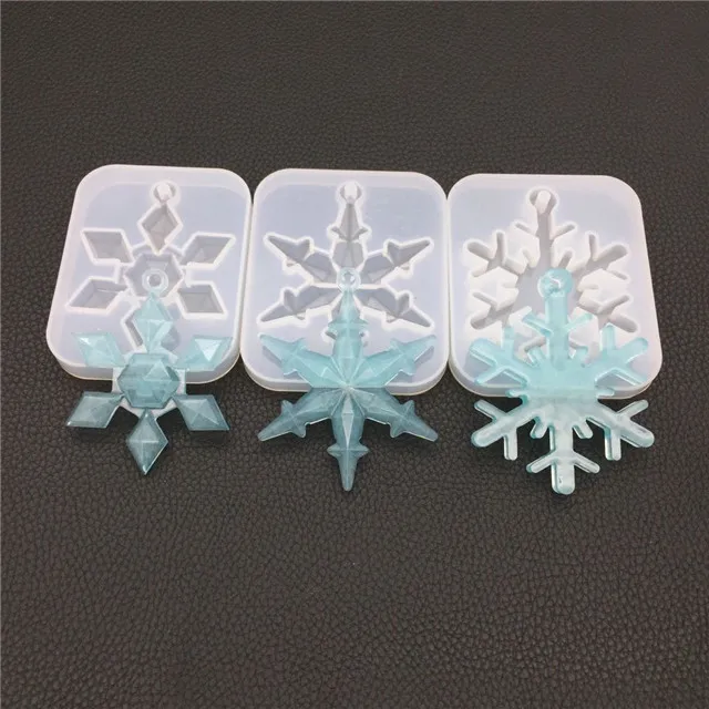 

Y088 christmas ornaments moulds snowflake pendant silicone mold for decoration, White