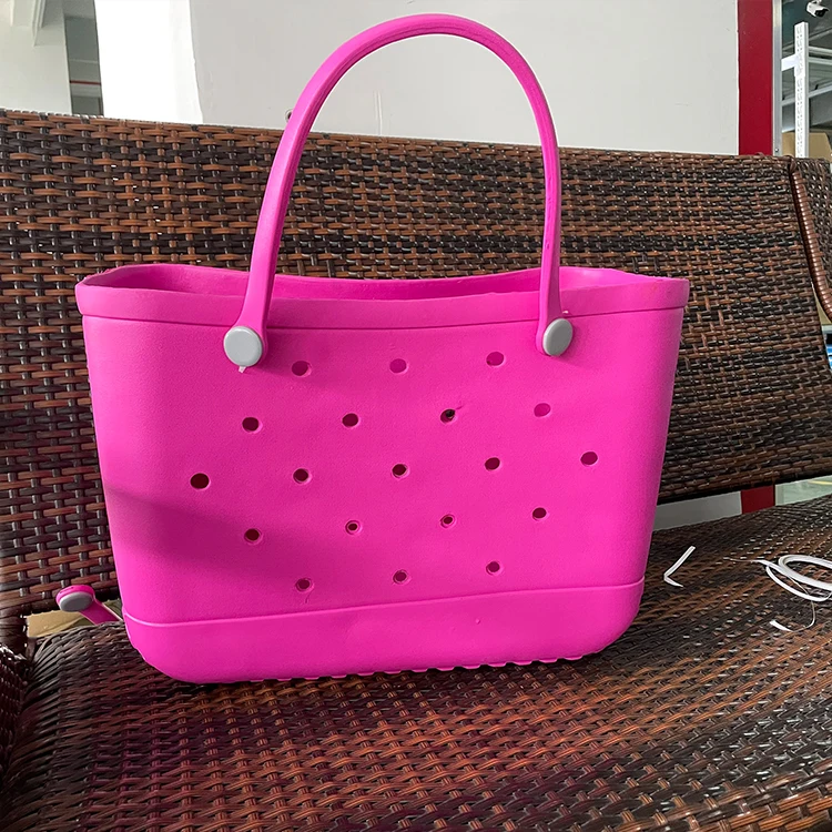 

Wholesale Custom Leopard Color Waterproof EVA Beach Bag Hollow Out Ready to Ship, As picture