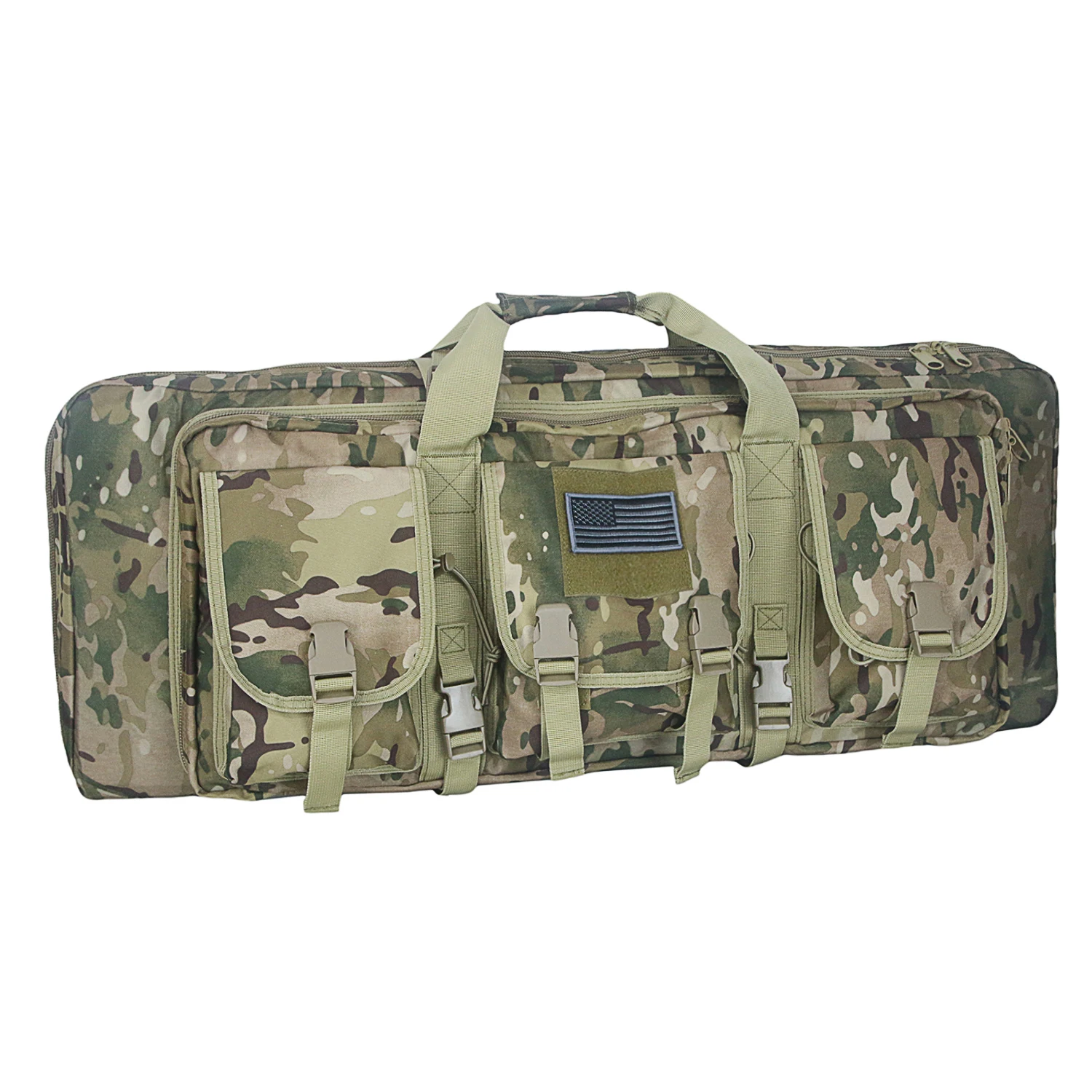 

US inventory 32 Tactical Double Long Rifle Bag Soft Range Shooting Pistol Holster Backpack Padded Hunting gun bag, Camouflage yellow-gun bag