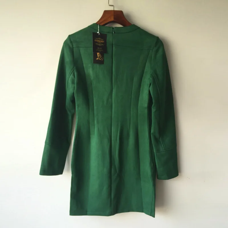 barooca时装秀冬季/秋季v领臀部绷带麂皮绒面料性感女士女士休闲晚