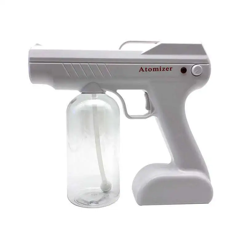 

Rechargeable nano mist sprayer gun electric atomizer Blue ray disinfecting gun wireless water atomizer nano spray gun