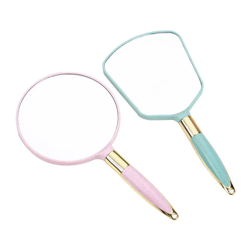 

HMU Cute Luxury Hand-held Wholesale Customized Travel Custom Logo Portable Makeup Hand Mirror For Makeup