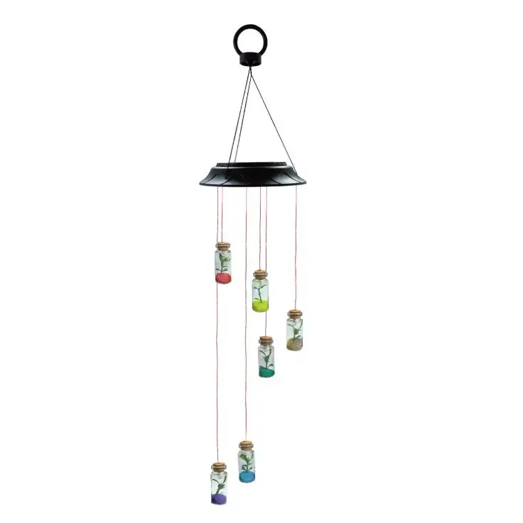 

Dropshipping Solar Light Color Changing LED Mobile Wind Chime Outdoor Solar Wishing bottle Wind Chimes LED Patio Decor