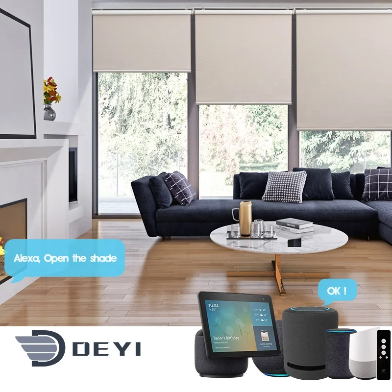 

Deyi window wireless remote control battery motorized roller blinds rolling shades, Customized color