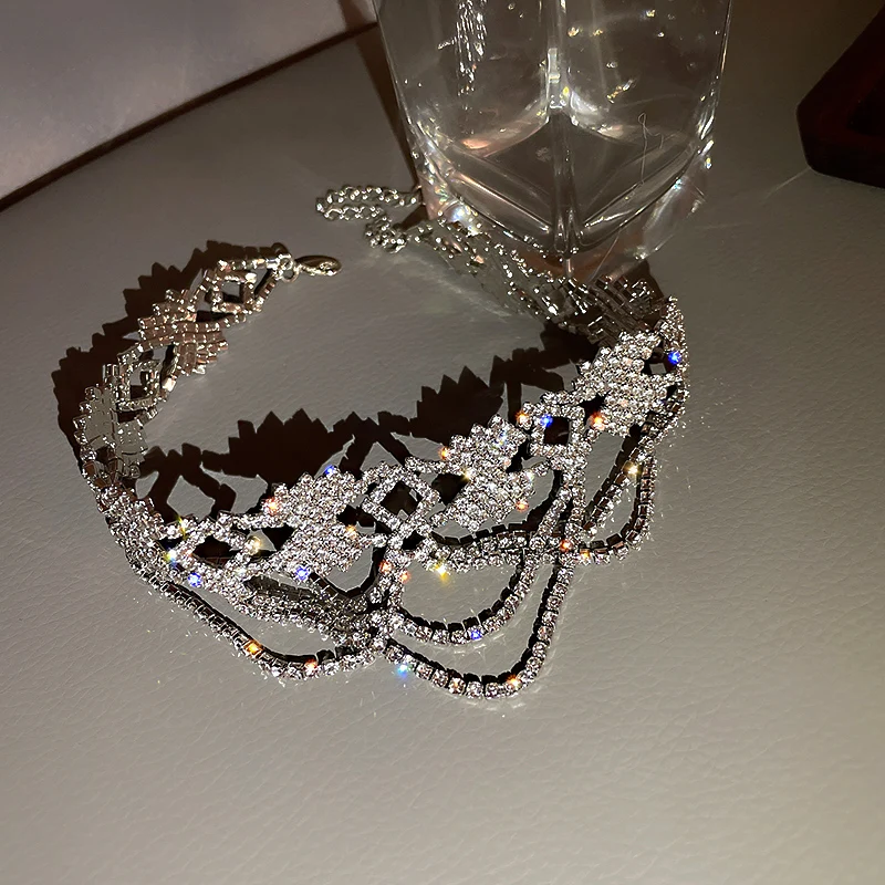 

2021 fashion rhinestone chockers jewelry necklace women