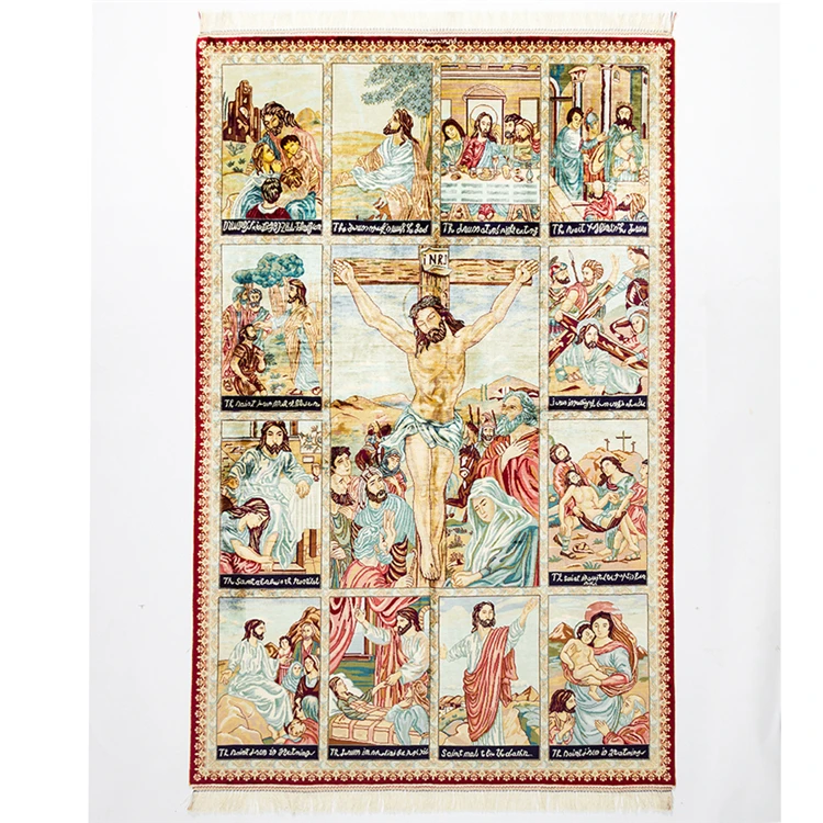 

Yuxiang Handmade Carpet Jesus Wall Hanging Tapestry Samarkand Silk Carpets From China