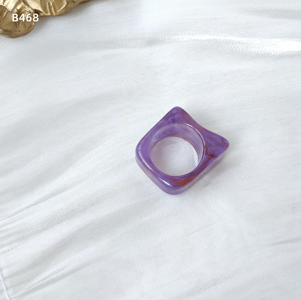 

vintage Resin Fashion Ring Jewelry Acetic Acid Resin Finger Ring, As pic