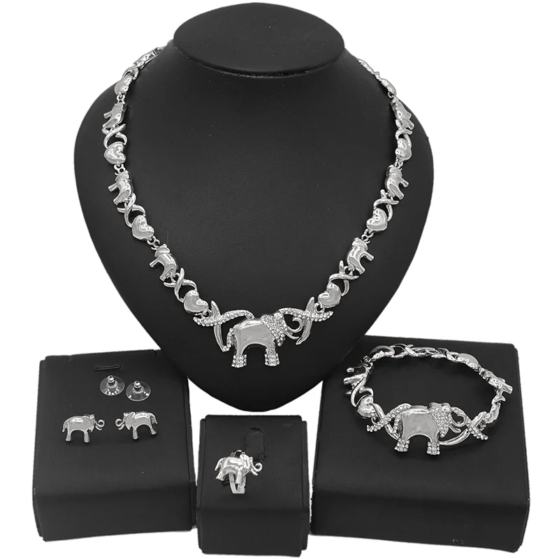 

Yulaili Latest Design XOXO 18K Gold Plated Elephant Jewelry Set Jewelry Sets For Women