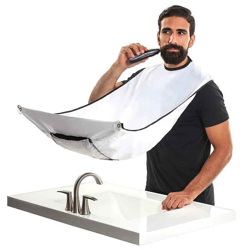 

120x80cm Man Bathroom Apron Male Black Beard Apron Hair Shave Apron for Man Waterproof Floral Cloth Household Cleaning Protector