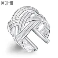 

Minimalist Design 925 Silver Snake Wave Cross Braid Ring