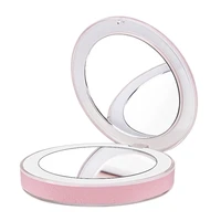 

11 LED Lights Mini Vanity Makeup Mirror With Led Magnifying Glass Compact Pocket Woman Mirrors USB Cable For Cosmetics
