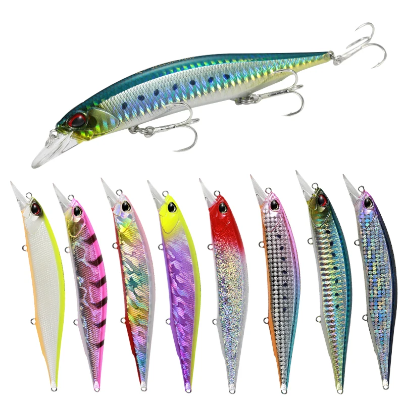 

Top Right 17g 135mm M084 Artificial Sinking Minnow Lure Bass Fishing Lures Baits Saltwater Freshwater Jerkbait, 8 colors