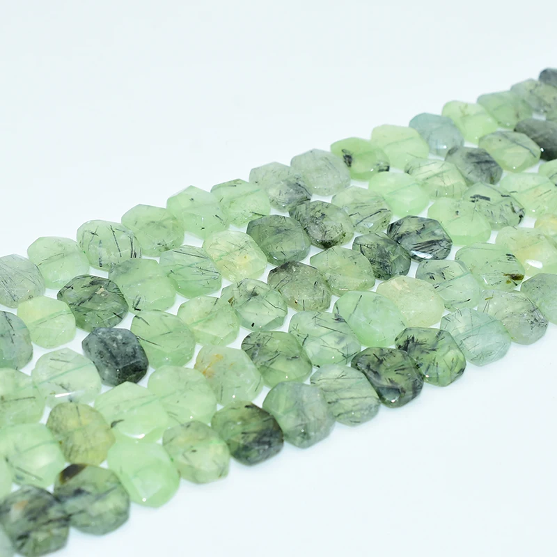 

NAPOLN Trade Insurance  Pyramid Shaped Prehnite Gemstone Beads, Green color