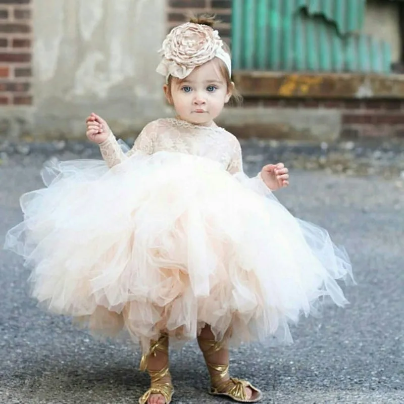 

Children Long Frock Design White Kids Princess Flower Dress Girls Frock, Customized