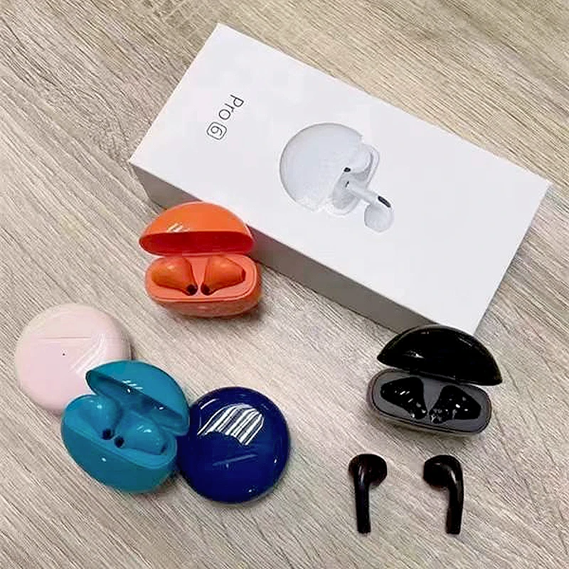 

Air Pro 6 TWS Wireless Headphones with Mic Fone BT5.1 Earphones Sport Earbuds Pro6 J6 Headset for OPPO Xiaomi TWS Macaron