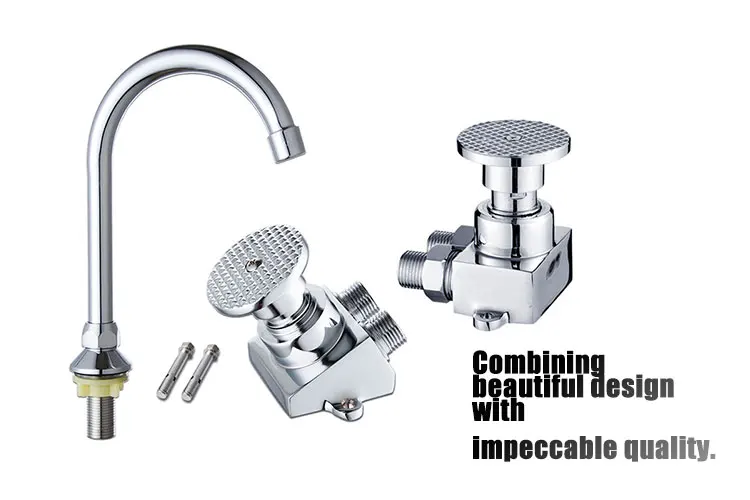 Hospital Faucets Foot Valve Faucet Pedal Tap Cold Water Foot Operated Hand Wash Sink Faucet