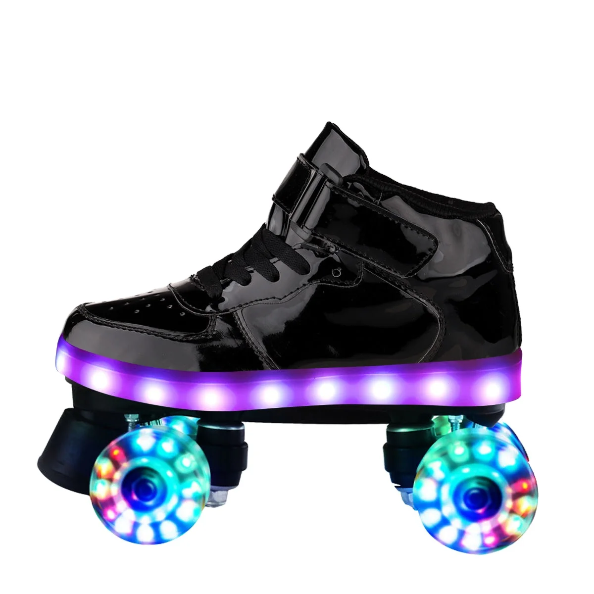 

Chinese goods wholesale old fashion roller skates, Double row of skates roller skates with led, Royal blue / rose red / white / black