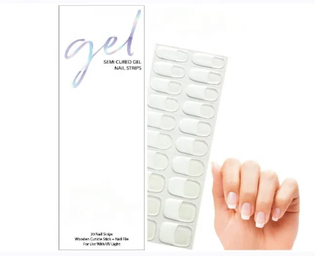 

Semi cured gel nails sticker uv oem nail stickers with light gel nail sticker