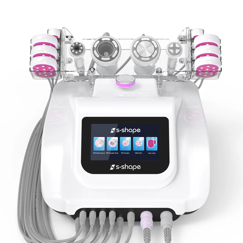 

S Shape 6 in 1 Cavitation RF vacuum Weight Loss lipo Laser Slimming Machine