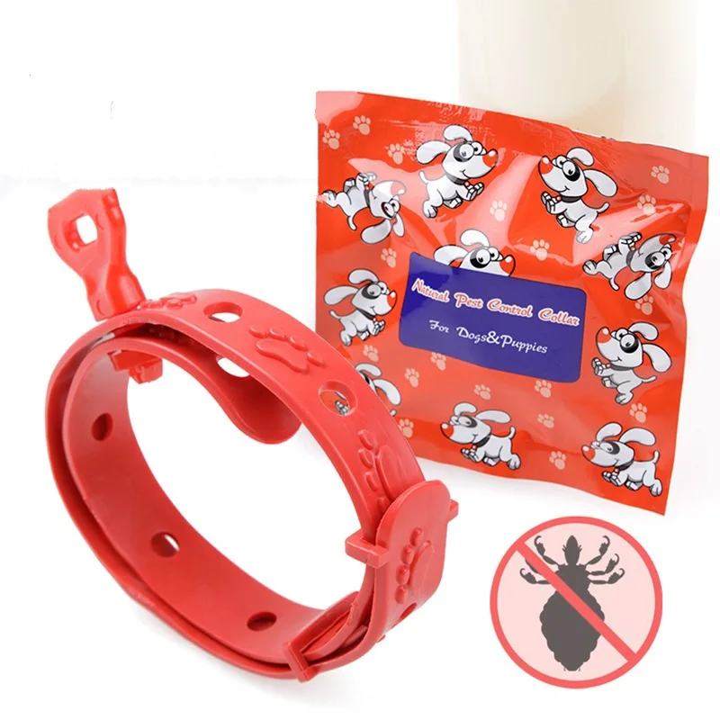 

Pet flea removal collar teddy bear golden hair mosquito repellent insect control lice removal flea removal dog and cat collar, Red