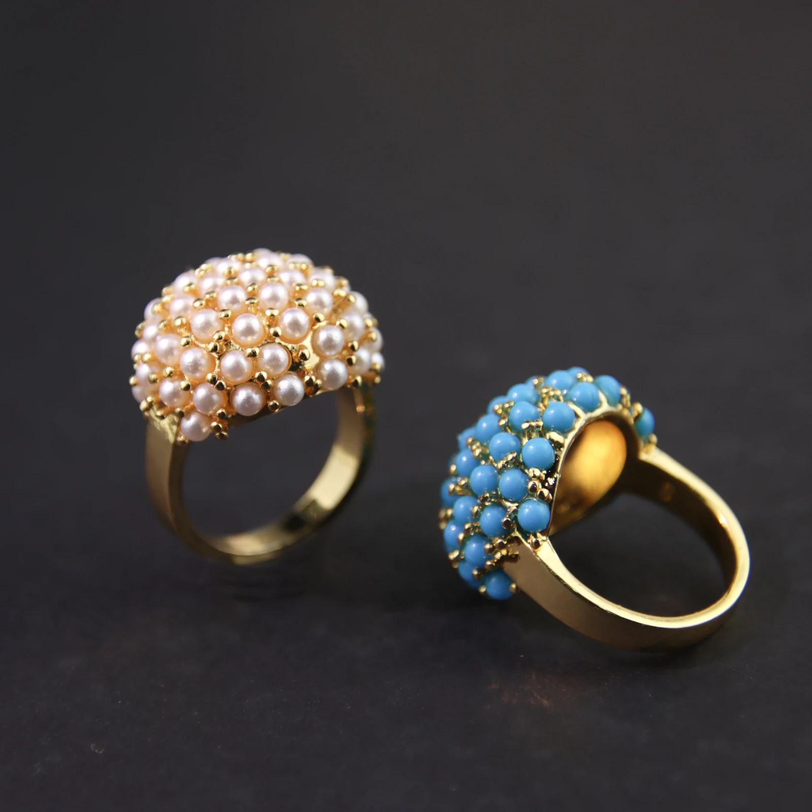 

Manufacturer Brand 24k Gold Dubai Wedding Rings Jewelry Gold Plated Pearl Ring
