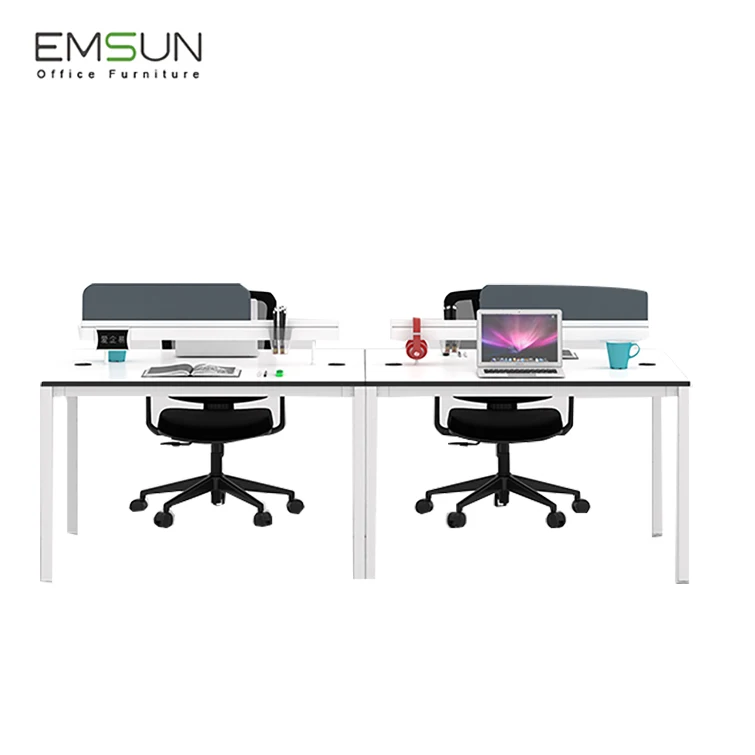 
Custom Furniture Desk White Office Table Modern Office Workstation Cubicle For 6 Person 