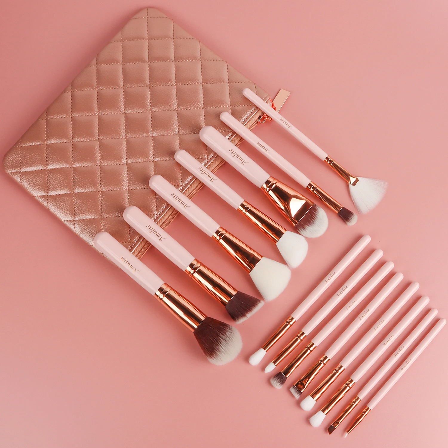 

Professional 15 Pieces Makeup Brush Set hot selling logo custom foundation natural hair make up brush wholesale
