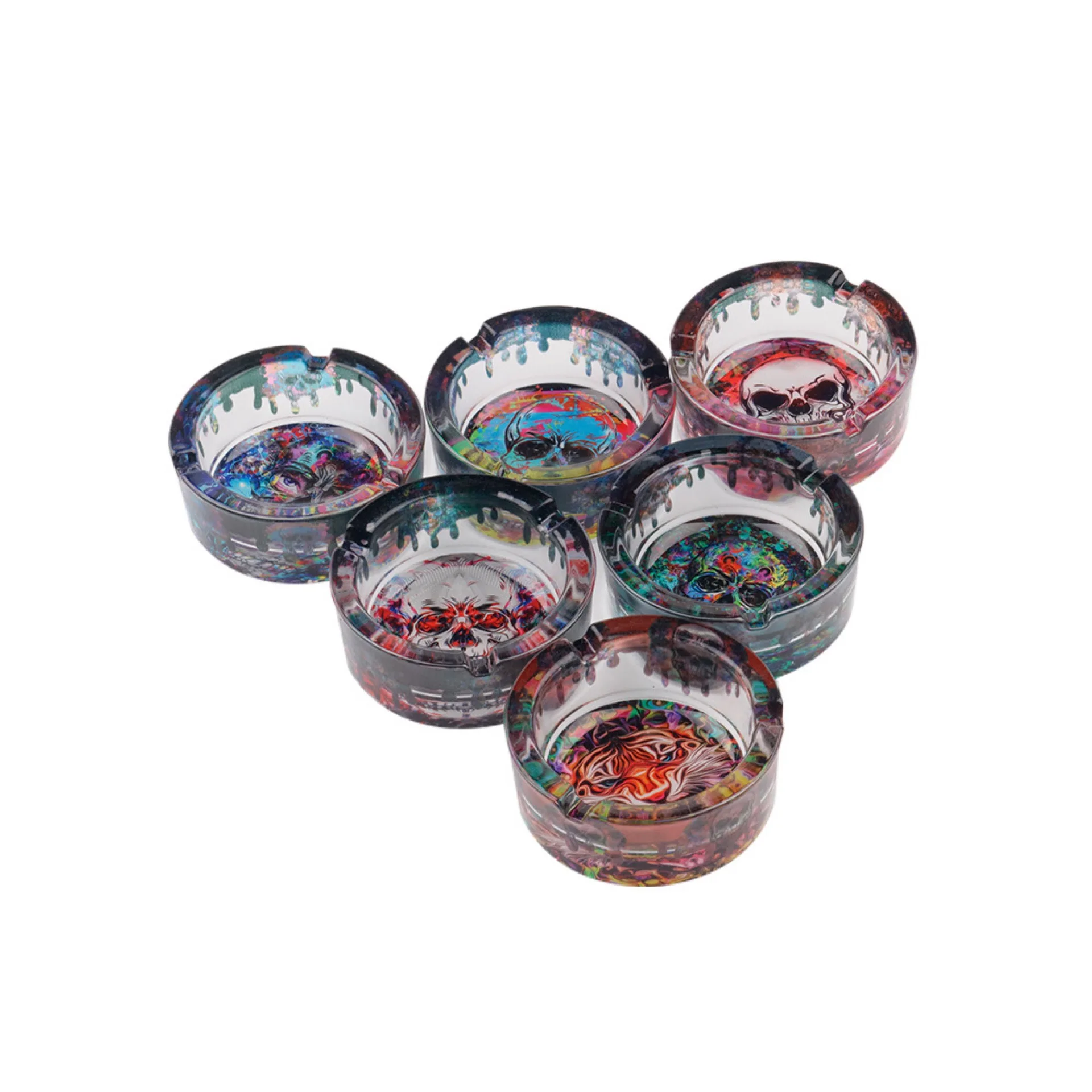

Ashtray Bag Handmade Holder Cigarettes Ashtrays Smoking Accessories Wholesale Glass 85mm Diameters Ash Tray Round 72pcs/case 72