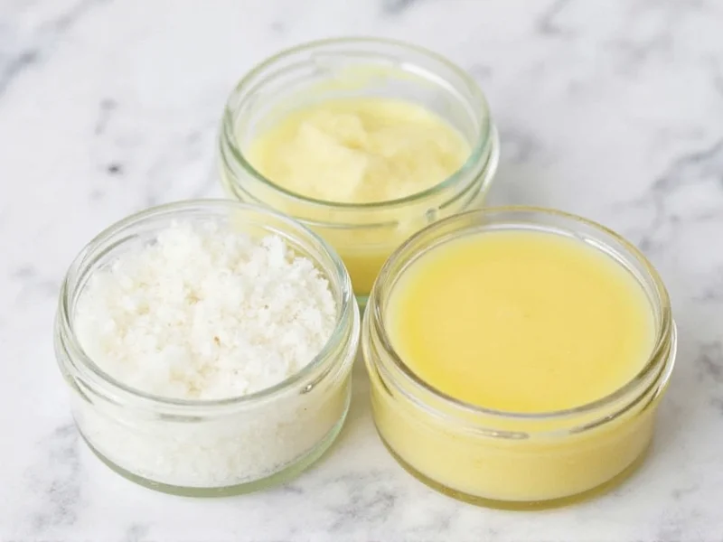 Homemade lip balm ingredients in glass jars