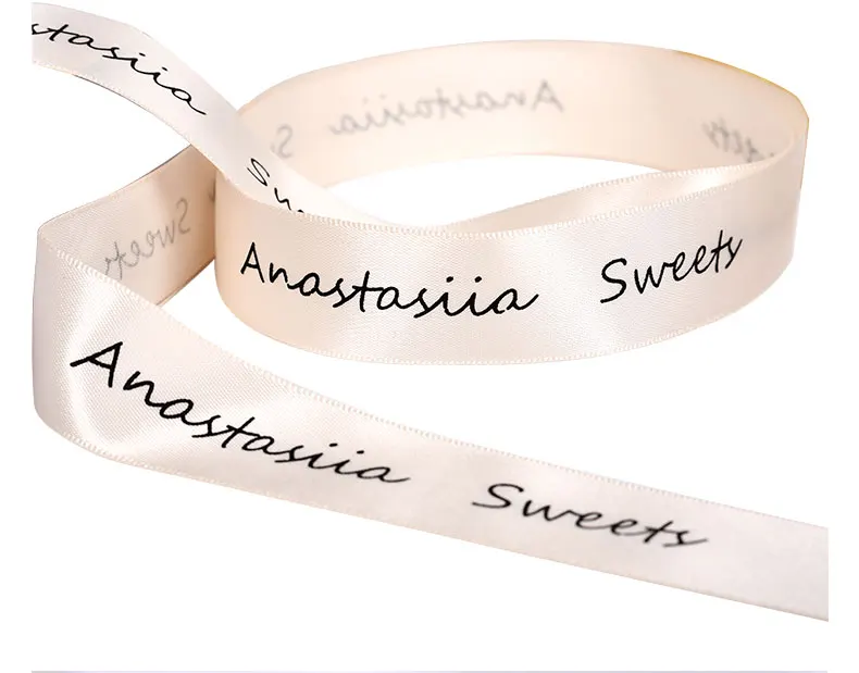 

Factory Wholesale custom personalised printing satin ribbon roll wired ribbon, Customizable